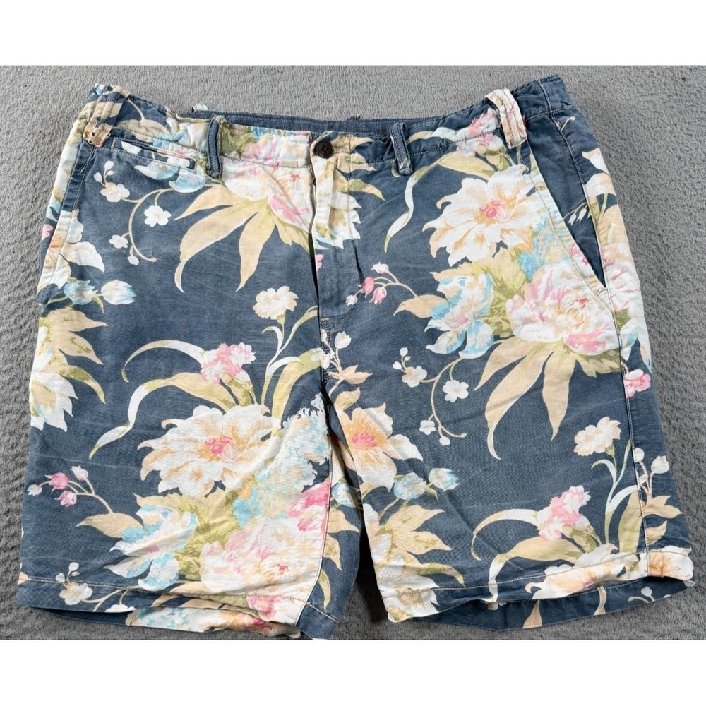 Polo Ralph Lauren Shorts Men 34 Linen Blend 8" Inseam Classic Sun Wash‎ Floral